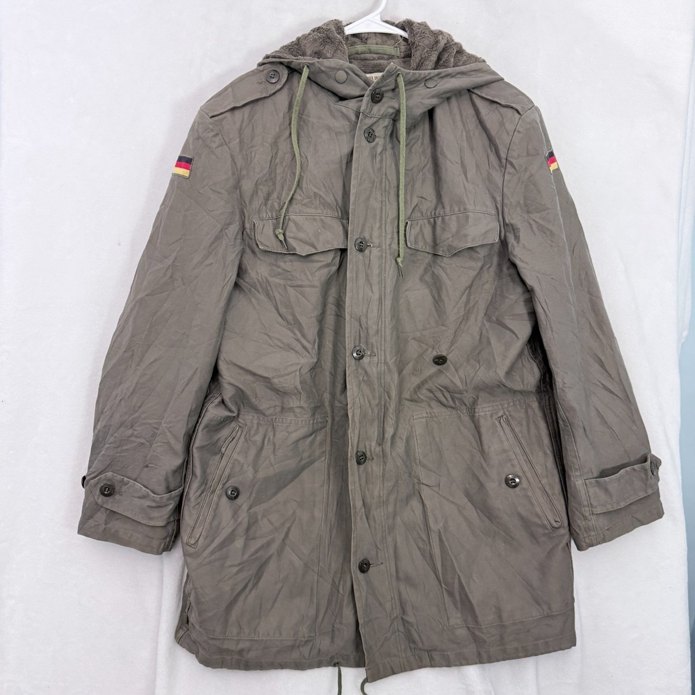 Vintage Germany Parka Jacket Mens M Gr.6 Green Fleece Line Military 80s